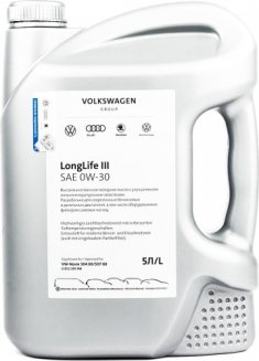 VAG Longlife III 0W-30 синтетическое 5 л G R52195M4 Моторное масло