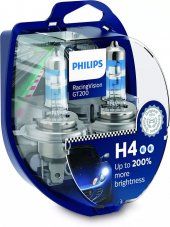 PHILIPS H4 Лампы автомобильные 12V 60/55W RACING VISION GT200 +200% 12342RGTS2