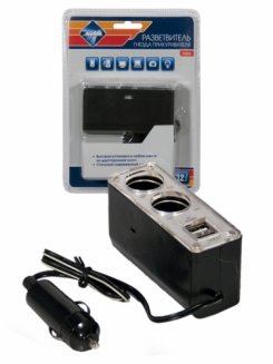NovaBright 39888 Разветвитель прикуривателя +2USB