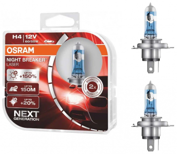 OSRAM Лампа автомобильная H7 12V 60/55W NIGHT BREAKER LASER+150%