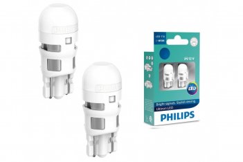 PHILIPS Т10 W5W Лампы светодиодные LED 6000K 11961ULWX2 к-кт