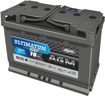 АКОМ AGM Аккумуляторная батарея 70Ah евро