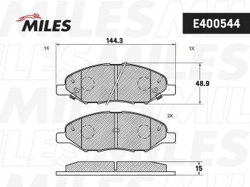 MILES E400544 Колодки тормозные передние (PN2452)
