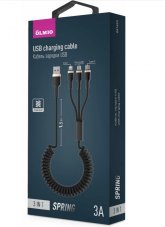 OLMIO Spring Кабель USB 2.0 - 3в1 Micro/Lightning/TypeC 1.5м 3A 041623