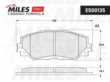 MILES E500135 Колодки тормозные передние (PN1524)