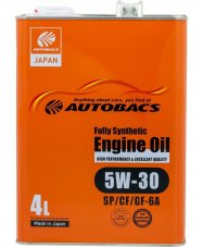 AUTOBACS ENGINE OIL FS 5W-30 SP/CF/GF-6A 4л (Оранжевая канистра) Масло моторное