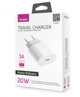 OLMIO Сетевое З/У USB-Type-C 20W 3A 043364