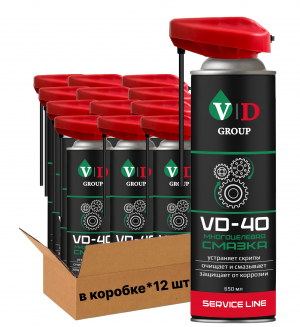 VD GROUP Многоцелевая смазка VD-40 650мл VD-0030 (Комплект 12шт)