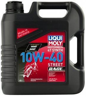 LIQUI MOLY 20754 Motorbike 4T Synth Street Race 10W-40 4л Синтетическое моторное масло для 4-тактных