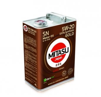 MITASU GOLD SN 5W-20 DEXOS 1 4л Масло моторное MJ-100