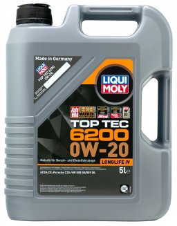 LIQUI MOLY 20789 Top Tec 6200 0W-20 5л НС-синтетическое моторное масло