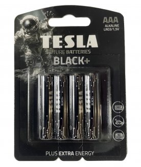Батарейки TESLA BATTERIES АAА BLACK + (LR03/BLISTER FOIL 4 PCS)