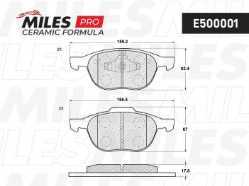MILES E500001 Колодки передние Ceramic (PN0365)