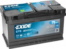 EXIDE EL752 Аккумулятор EFB 75Ah 730A о.п.