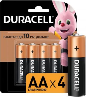 DURACELL AA 4шт Батарейка щелочная