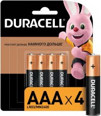 DURACELL AAA 4шт Батарейки щелочные