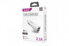 OLMIO Автомобильное ЗУ USB2 Белое 043373
