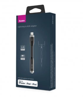 OLMIO адаптер аудио MFI Lightning-AUX 3.5mm 041664
