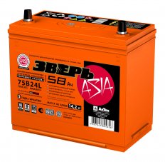 Зверь Аккумуляторная батарея Азия b24 58Ah П.П.