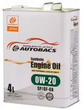 AUTOBACS ENGINE OIL SYNTHETIC 0W20 SP/GF-6A 4л Масло моторное