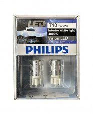 PHILIPS Vision LED T10 (W5W) Лампа светодиодная 4000K 129644000KX2