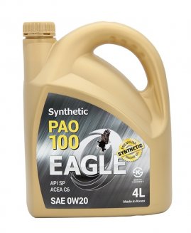 PAO-100 Synthetic 0W-20 API SP ACEA С6/C5 4л Масло моторное EKO00000016