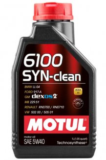 Motul 6100 Syn-clean 5w40 1л Масло моторное